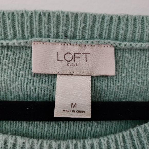 Loft knit sweater. Light turquoise color. Medium - Picture 3 of 4